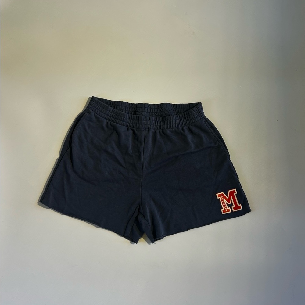 H&M Navy Athletic Shorts with Red M Logo